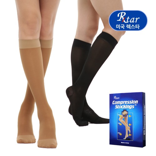 [주산] 렉스타 18 발박힘 무릎형 압박용 밴드 의료용 압박스타킹 얇은재질 (20-30mmhg)
